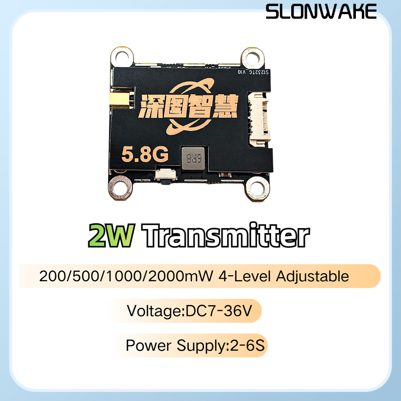 SLONWAKE 5.8G 56CH 2W transmit - огляд і ціна Fpv Drone Transmitter